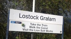 Lostock Gralam station sign
