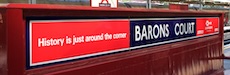 Barons Court station sign