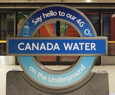 Canada Water station sign