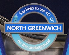 North Greenwich station sign