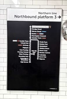 Tottenham Court Road station sign