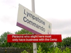 Lympstone Commando station sign