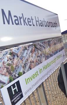 Market Harborough station sign