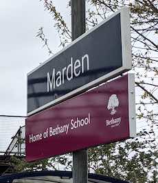 Marden station sign