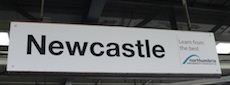 Newcastle station sign