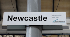 Newcastle station sign