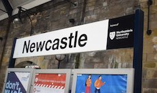 Newcastle station sign