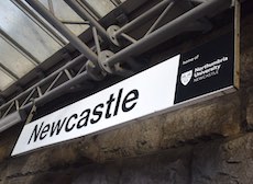 Newcastle station sign