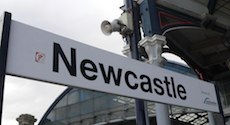 Newcastle station sign