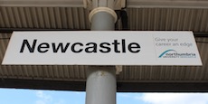 Newcastle station sign