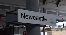 Newcastle station sign