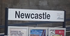 Newcastle station sign