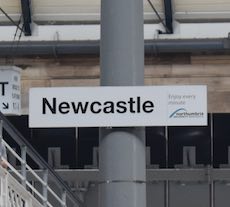 Newcastle station sign