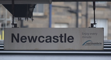 Newcastle station sign