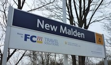 New Malden station sign