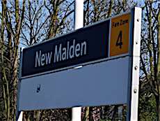 New Malden station sign