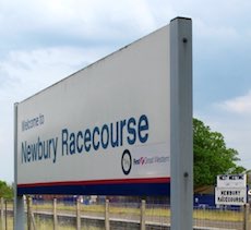 Newbury Racecourse station sign