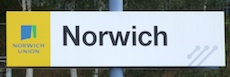 Norwich station sign