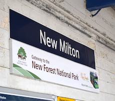 New Milton station sign