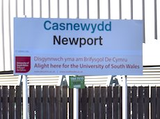 Newport station sign