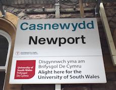 Newport station sign