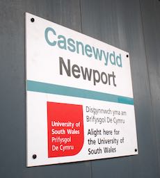 Newport station sign