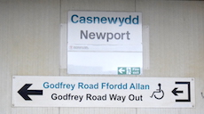 Newport station sign