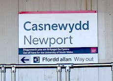 Newport station sign