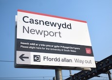 Newport station sign