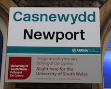 Newport station sign