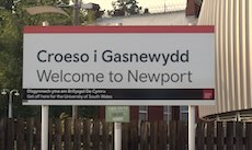 Newport station sign