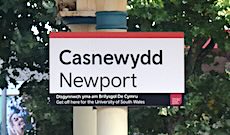 Newport station sign
