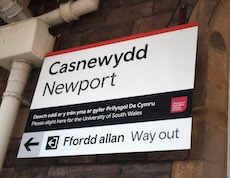 Newport station sign