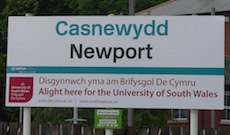 Newport station sign