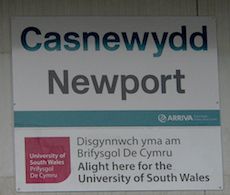 Newport station sign