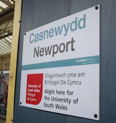 Newport station sign