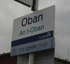 Oban station sign