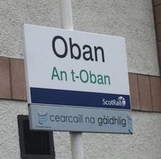 Oban station sign