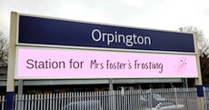 Orpington station sign