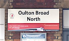 Oulton Broad North station sign