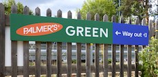 Palmers Green station sign