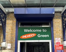 Palmers Green station sign