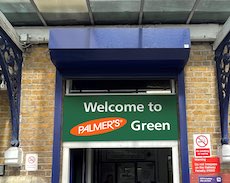 Palmers Green station sign