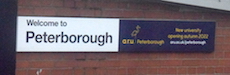 Peterborough station sign