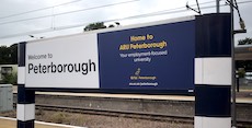 Peterborough station sign
