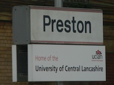 Preston station sign