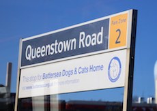 Queenstown Road station sign