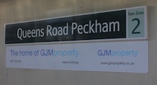 Queens Road Peckham station sign