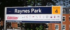 Raynes Park station sign