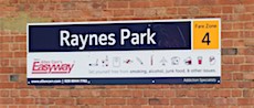 Raynes Park station sign